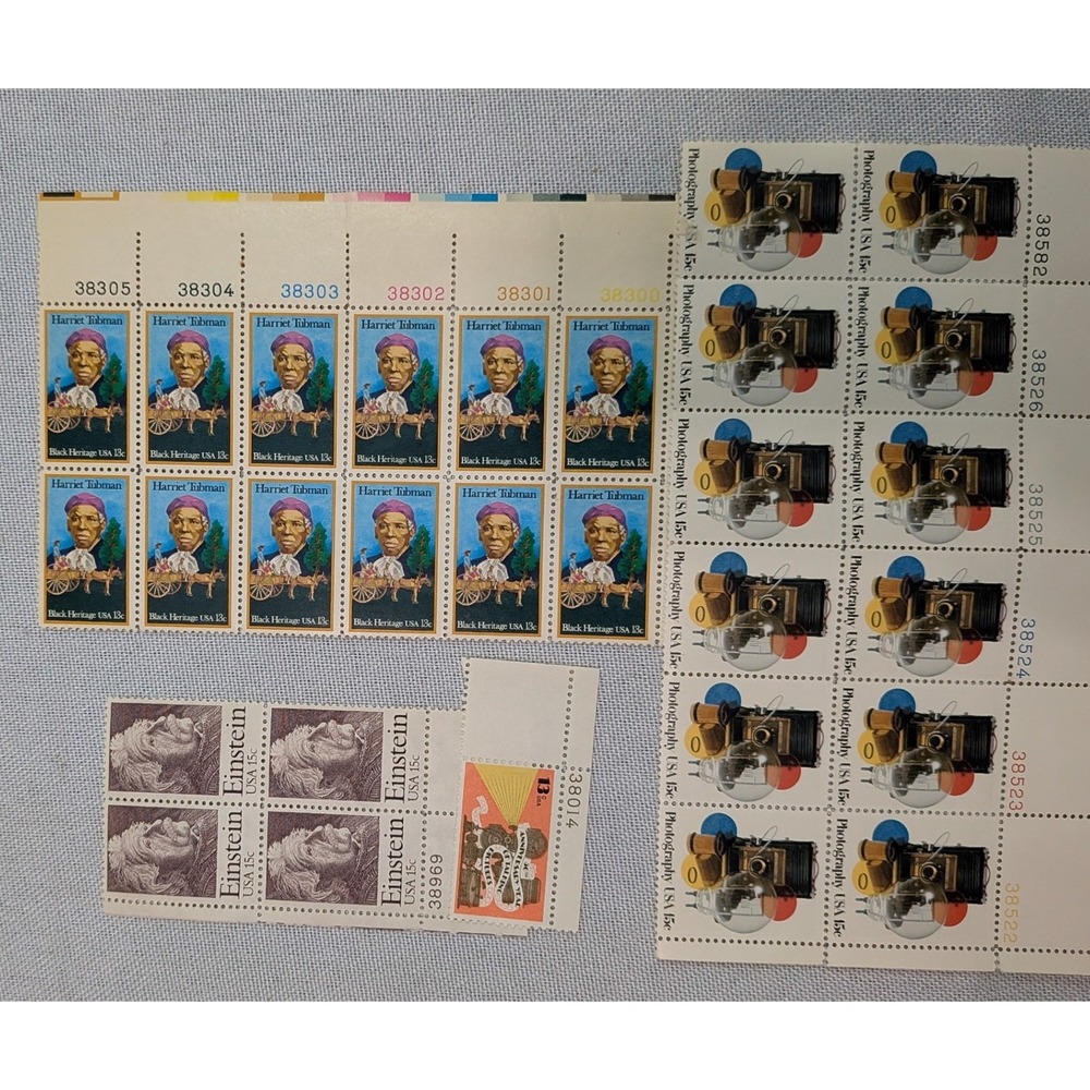USPS Vintage Stamp Lot Harriet Tubman Einstein Photography Multi  Block